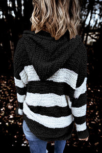 Beyond soft premium striped hooded sweater