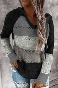 BLACK-hooded sweater