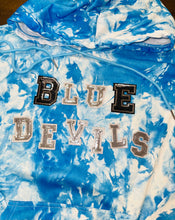 Load image into Gallery viewer, Blue devils patchwork tie dye hoodie-LARGE
