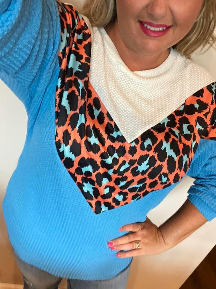 Leopard colorblock