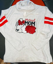 Load image into Gallery viewer, Premium blend cowl neck cheer mom sweatshirt.
