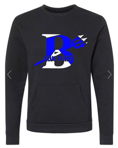 BDW-women’s Crew sweatshirt with kangaroo pocket