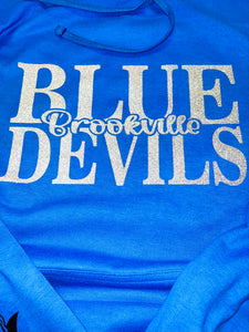 Blue devils blocked design hooded sweatshirt