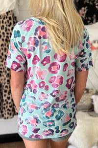 Brighter days neon leopard blouse