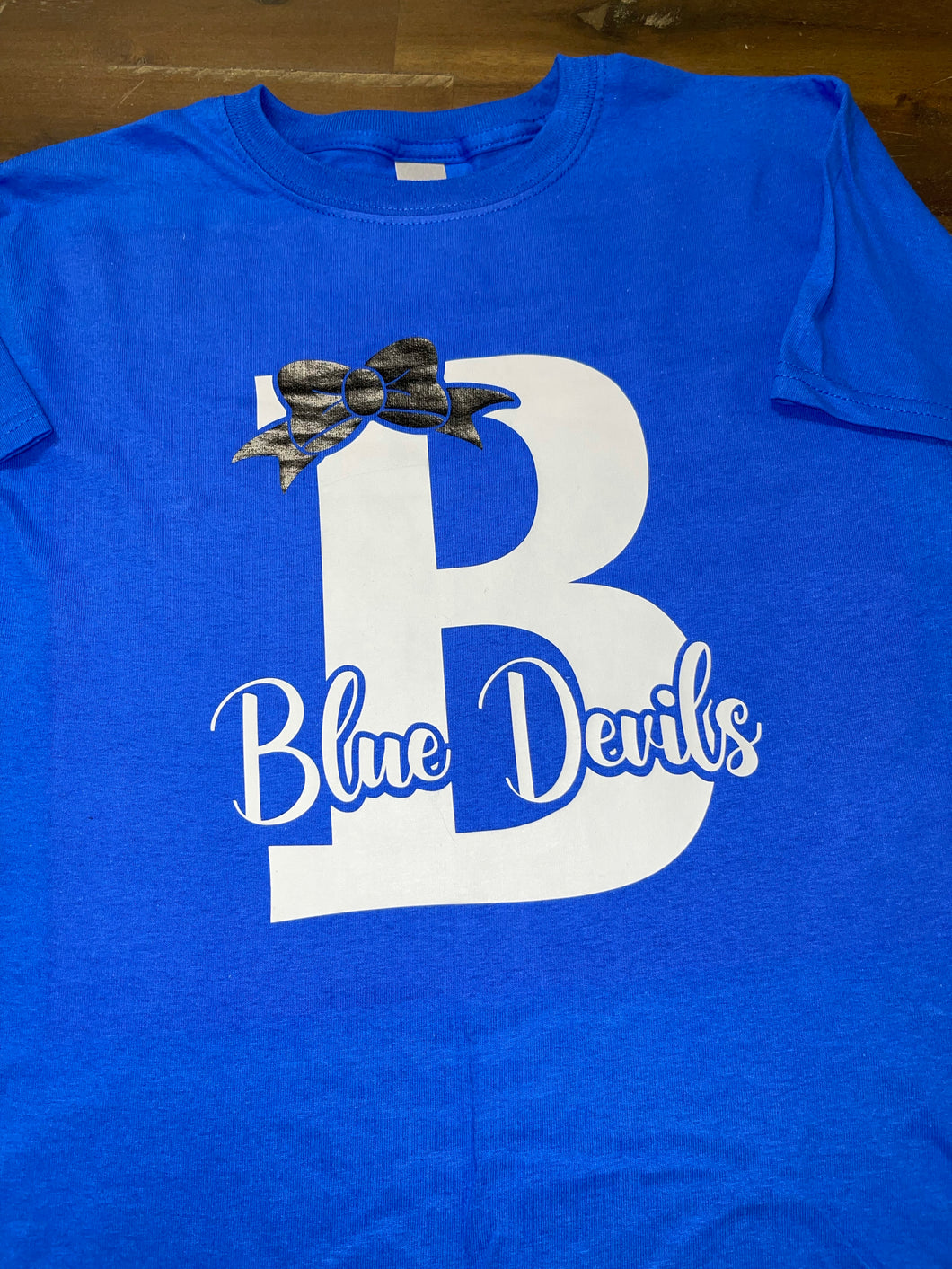 Blue devils bow tee