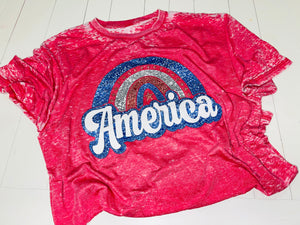 America acid wash tee