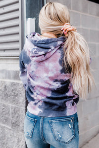 Tie dye hooded sweatshirt.